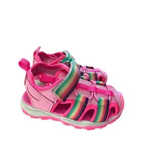 Jumping Beans Rainbow Strap‎ Pink Toddler Girls Sport Sandals Size 7